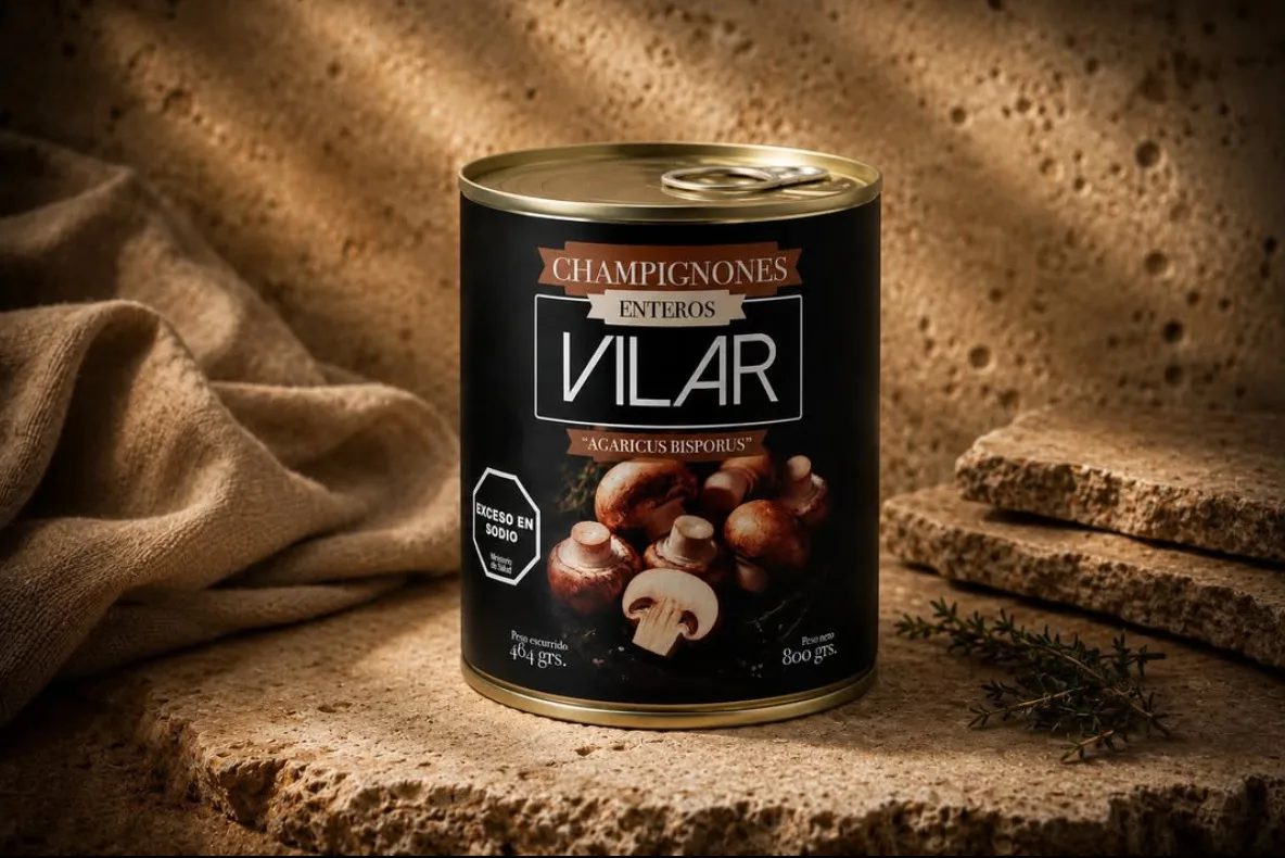 Lata de champiñones Vilar enteros